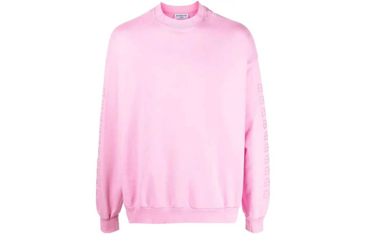 Balenciaga Bb Paris Icon Oversized Sweatshirt Pink