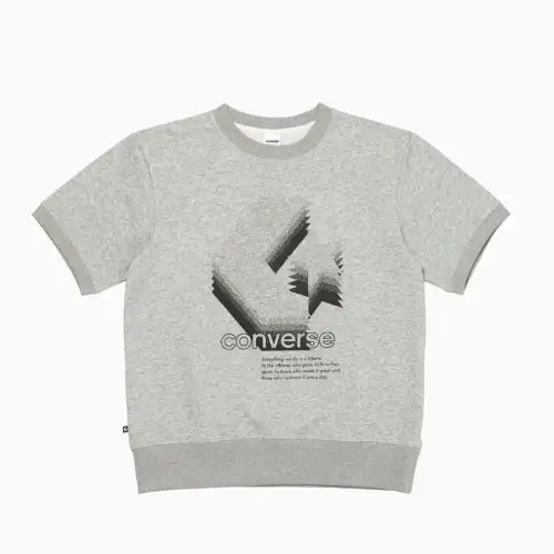Converse T Shirts Men's Gray Crew Neck Moderate