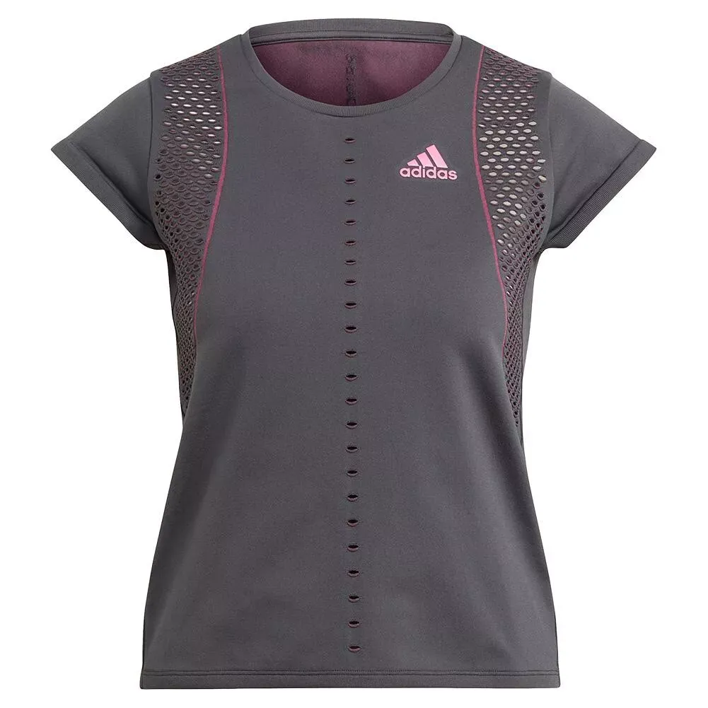 Adidas T-Shirts Women's Gray Crew Neck Moderate
