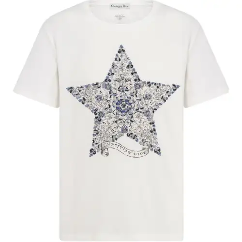 DIOR T Shirts Women's White Crew Neck Moderate Other