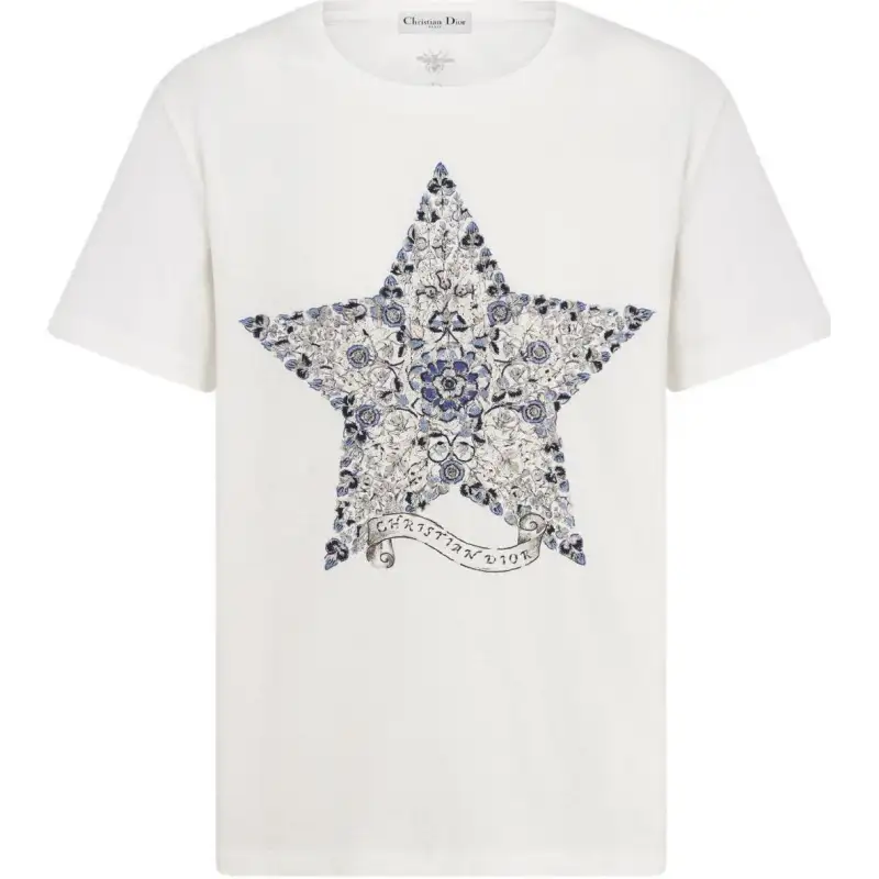DIOR T Shirts Women's White Crew Neck Moderate Other