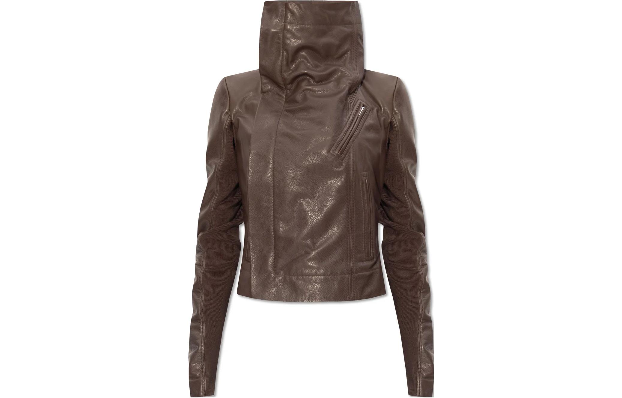 RICK OWENS Naska Double-breasted Leather Jacket