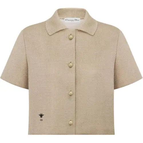 DIOR Shirts Women's Gold Lapel Moderate Other
