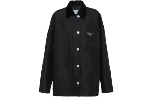 PRADA Jackets Women's Black Lapel Moderate Other