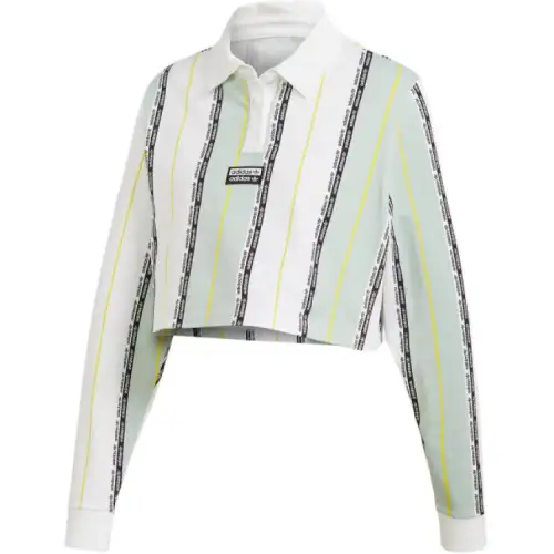 Adidas Originals Polo Shirt Women's White Green Stripes
