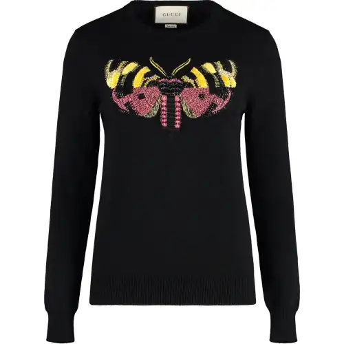 GUCCI Embroidered Crewneck Knit Sweater