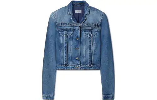 OFF-WHITE belt-detailed denim jacket