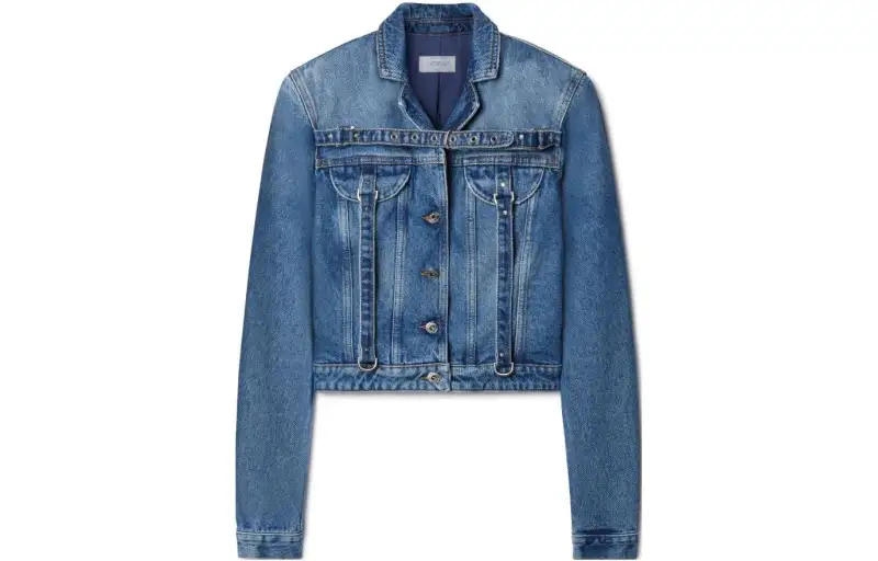 OFF-WHITE belt-detailed denim jacket