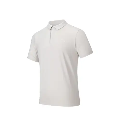 Anta Variety Training Collection Polo Shirt Men's Light Sand Gray