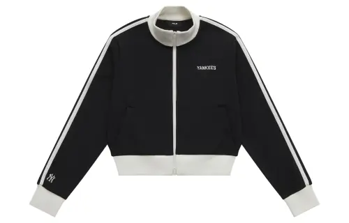 MLB MLB, retro sports long-sleeve with zipper with hood, cardigan, black jacket, American style, with your logo imprint