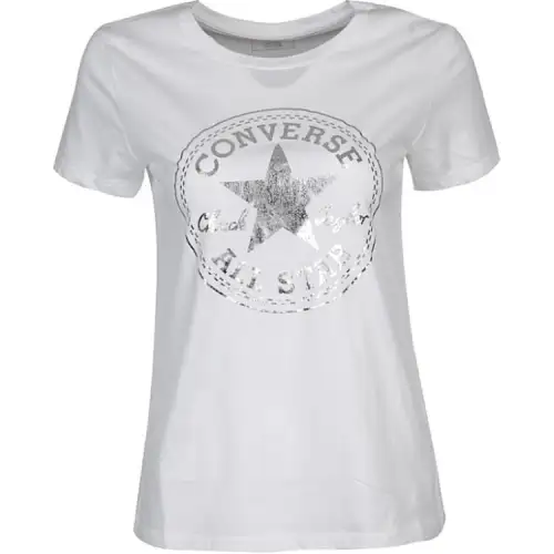 Converse T Shirts Women's White Crew Neck Moderate