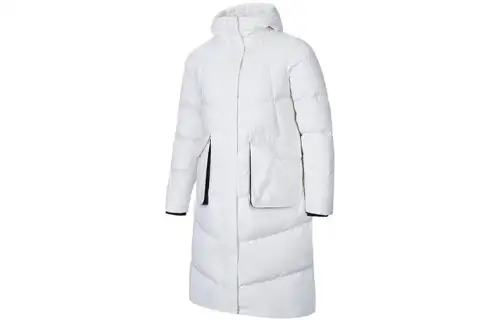 ANTA Variety Training Collection Down Jackets Women's Papyrus White Hooded Moderate Down Coat