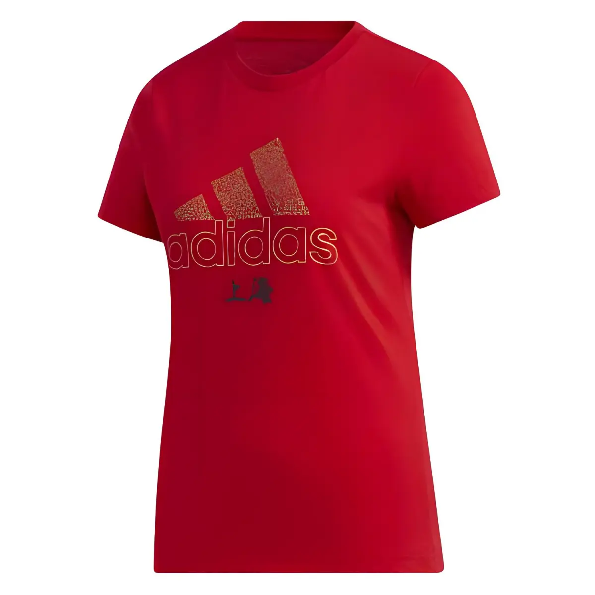 Adidas T-Shirts Women's Red Crew Neck Moderate Straight Fit