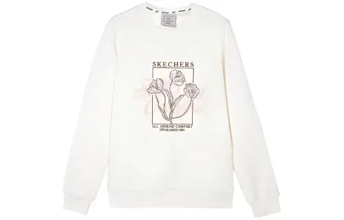 Skechers Colorful Sweatshirt Women's Marshmallow White