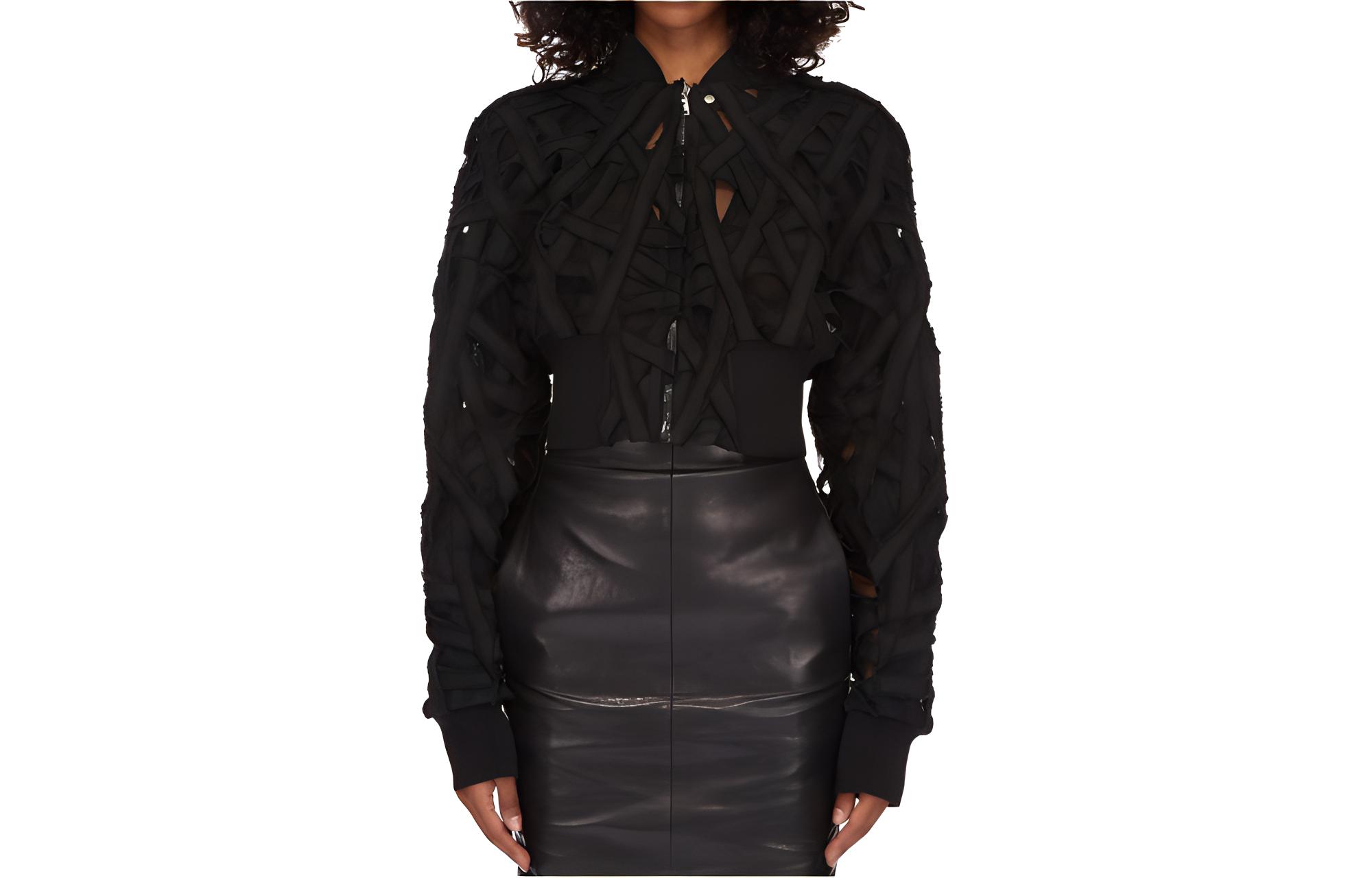 RICK OWENS Flight Cropped Jacket 'Black'