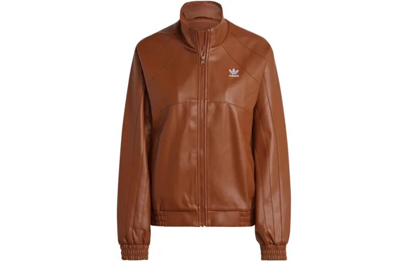 Adidas Originals Trefoil Faux L Jacket Jackets & Coats Women's Japan Version, Brown