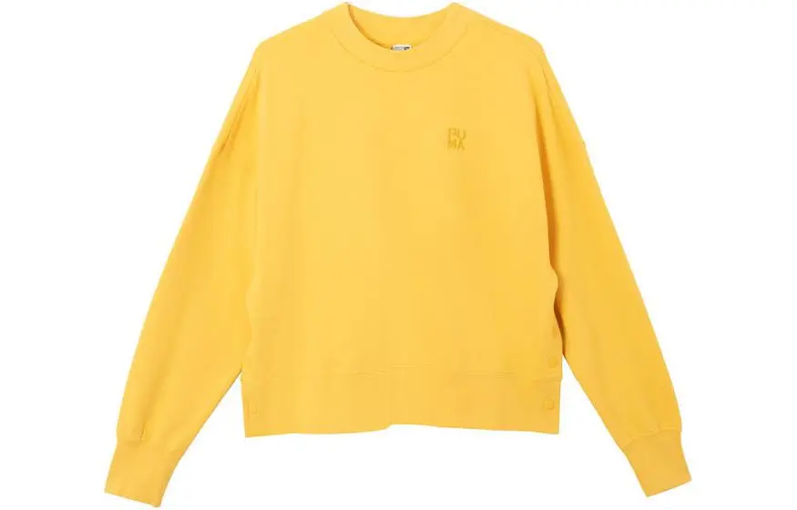 PUMA Sweatshirts Women's Yellow Crew Neck Moderate Regular