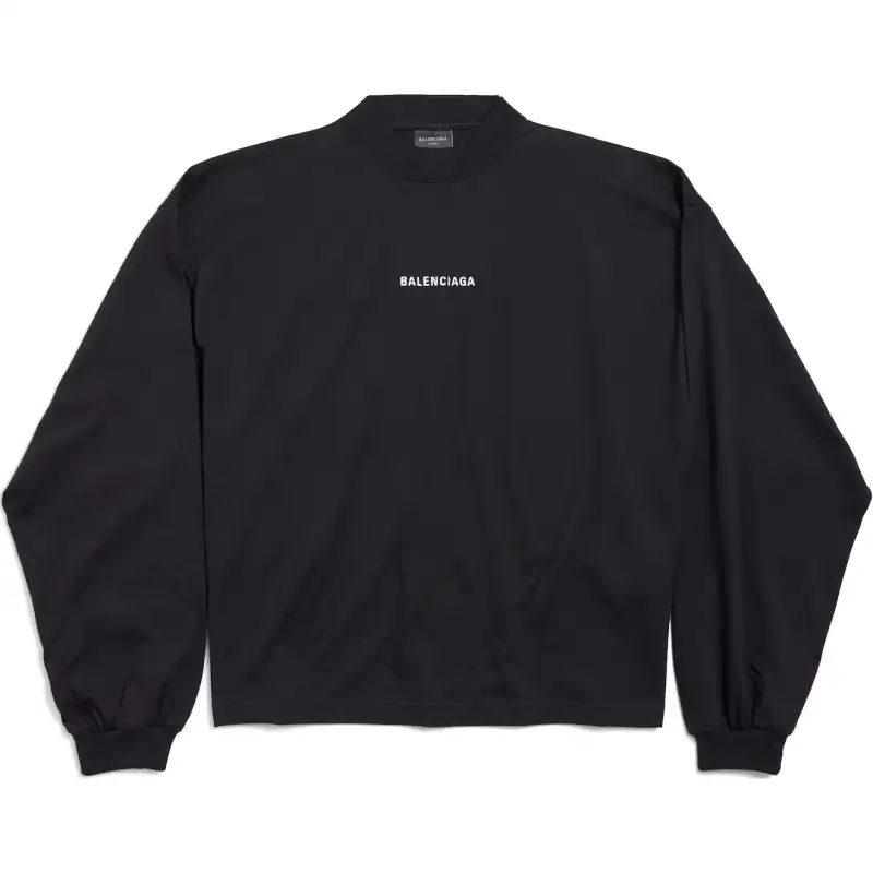 Balenciaga Logo Embroidered Long Sleeve T Shirt