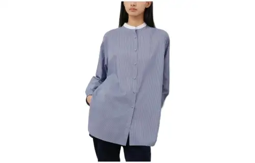 UNIQLO Jackets Women's Marine Blue Crew Neck Moderate Other