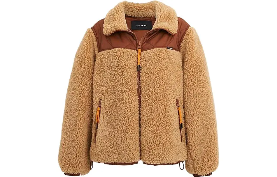 COACH Jackets Women's Caramel Lapel Moderate