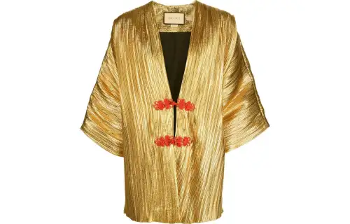 GUCCI Jackets Women's Gold V Neck Moderate Other