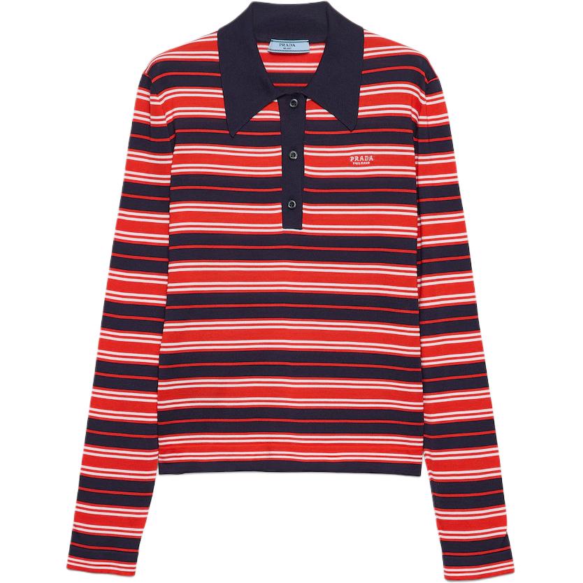 PRADA SS25 Spring Summer Women's Apparel Collection Polo Shirt Women's Red