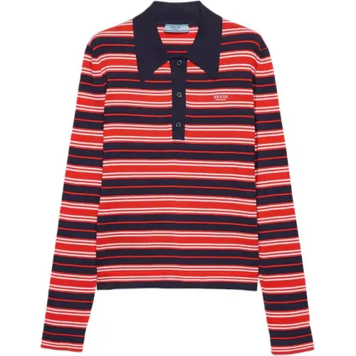 PRADA SS25 Spring Summer Women's Apparel Collection Polo Shirt Women's Red