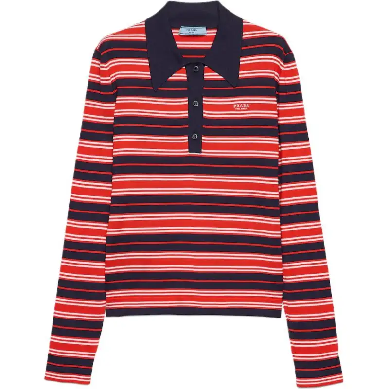 PRADA SS25 Spring Summer Women's Apparel Collection Polo Shirt Women's Red