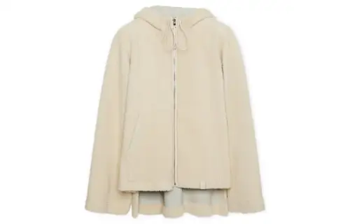 LOEWE Hooded Shearling Jacket 'Cream/Blue/Purple'