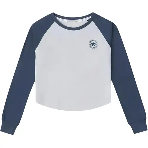 Converse T Shirts Women's Gray Crew Neck Moderate