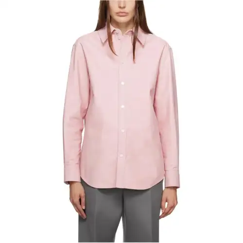 Bottega Veneta Printed Leather Oxford Shirt Women's Pink