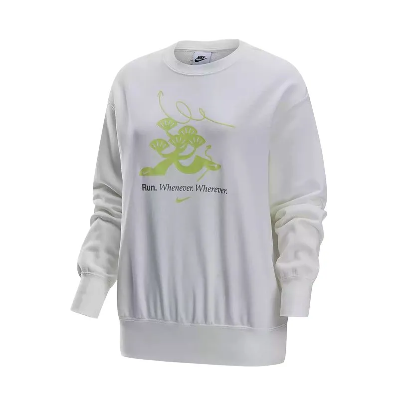 Nike Sweatshirts Women's Gray Crew Neck Moderate Straight Fit