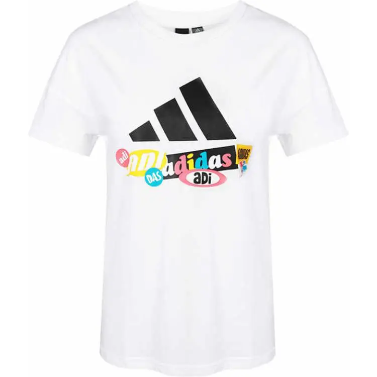 Adidas Drop Shoulder Sleeve T Shirt Women's White
