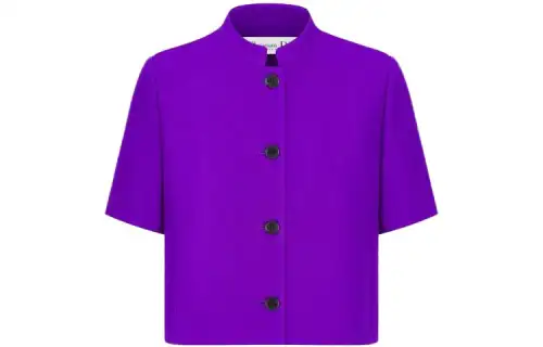 DIOR Jackets Women's Purple Stand Collar Moderate Other