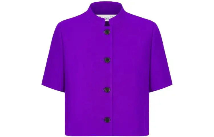 DIOR Jackets Women's Purple Stand Collar Moderate Other
