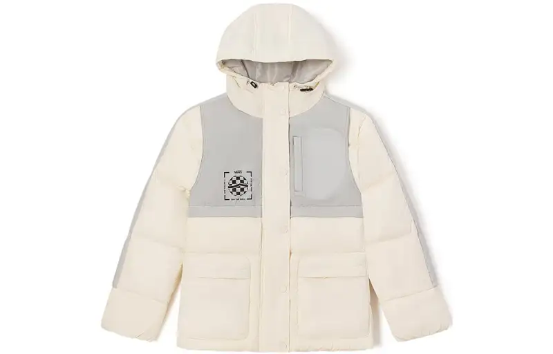 Vans Down Jackets Women's White Hooded Thickened Down Jacket