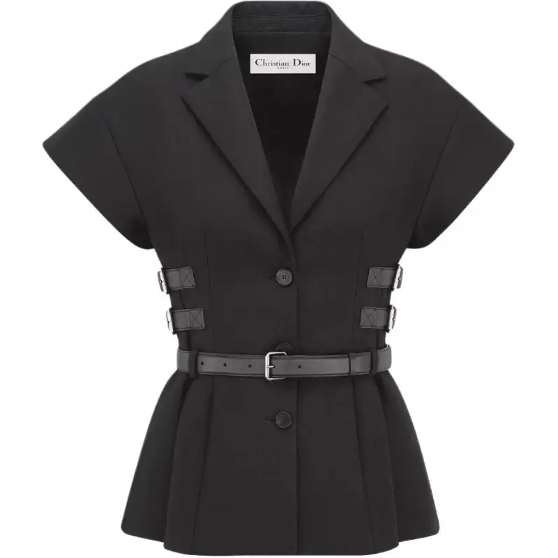 Christian DIOR Paris Short Sleeved Belted Jacket