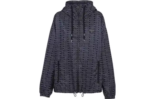 PRADA Triangle logo Printed Raincoat