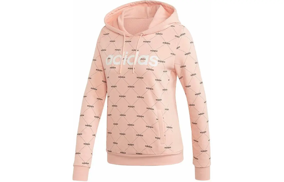 Adidas Sweatshirts Women's Pink Hooded Moderate Regular