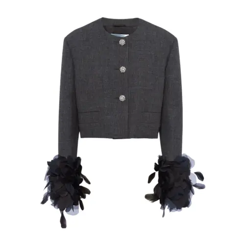 Prada Button-Embellished Cropped Jacket