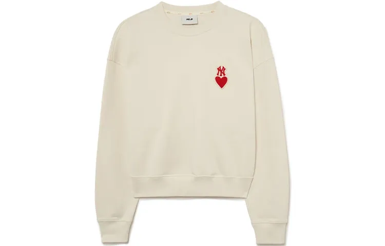 MLB New York Yankees Sweatshirts Women's Ecru Crew Neck Moderate Regular