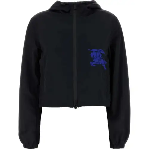 Burberry Ekd Motif Zipped Hooded Jacket