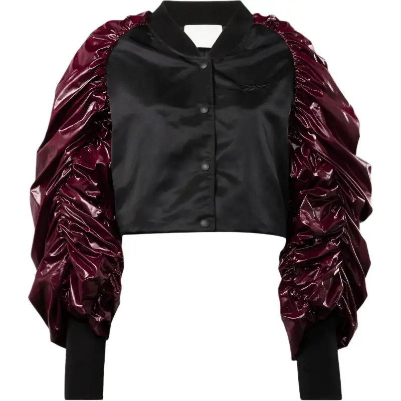 Reebok Puff-sleeves Cropped Bomber Jacket