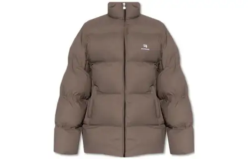 Balenciaga Jackets Women's Brown Stand Collar Moderate Other