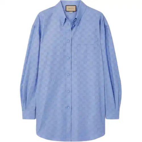 GUCCI Shirts Women's Light Blue Lapel