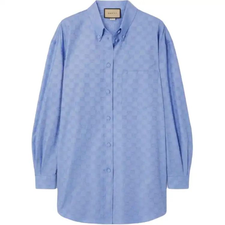 GUCCI Shirts Women's Light Blue Lapel