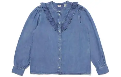 Levis Shirts Women's Blue Crew Neck Moderate Other