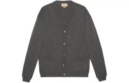 GUCCI Drop Shoulder Fine Knit Cardigan