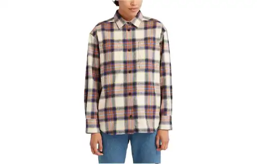 Timberland Flannel Overshirt Shirt Women's Burn Ochre