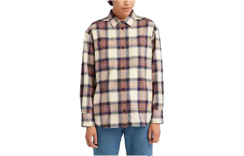 Timberland Flannel Overshirt Shirt Women's Burn Ochre